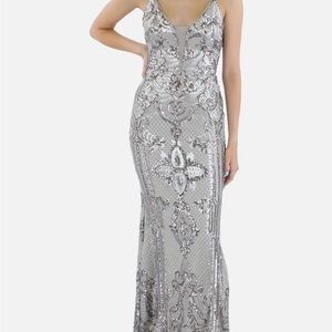 Grey/silver size 0 prom dress